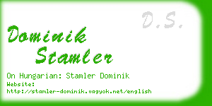 dominik stamler business card